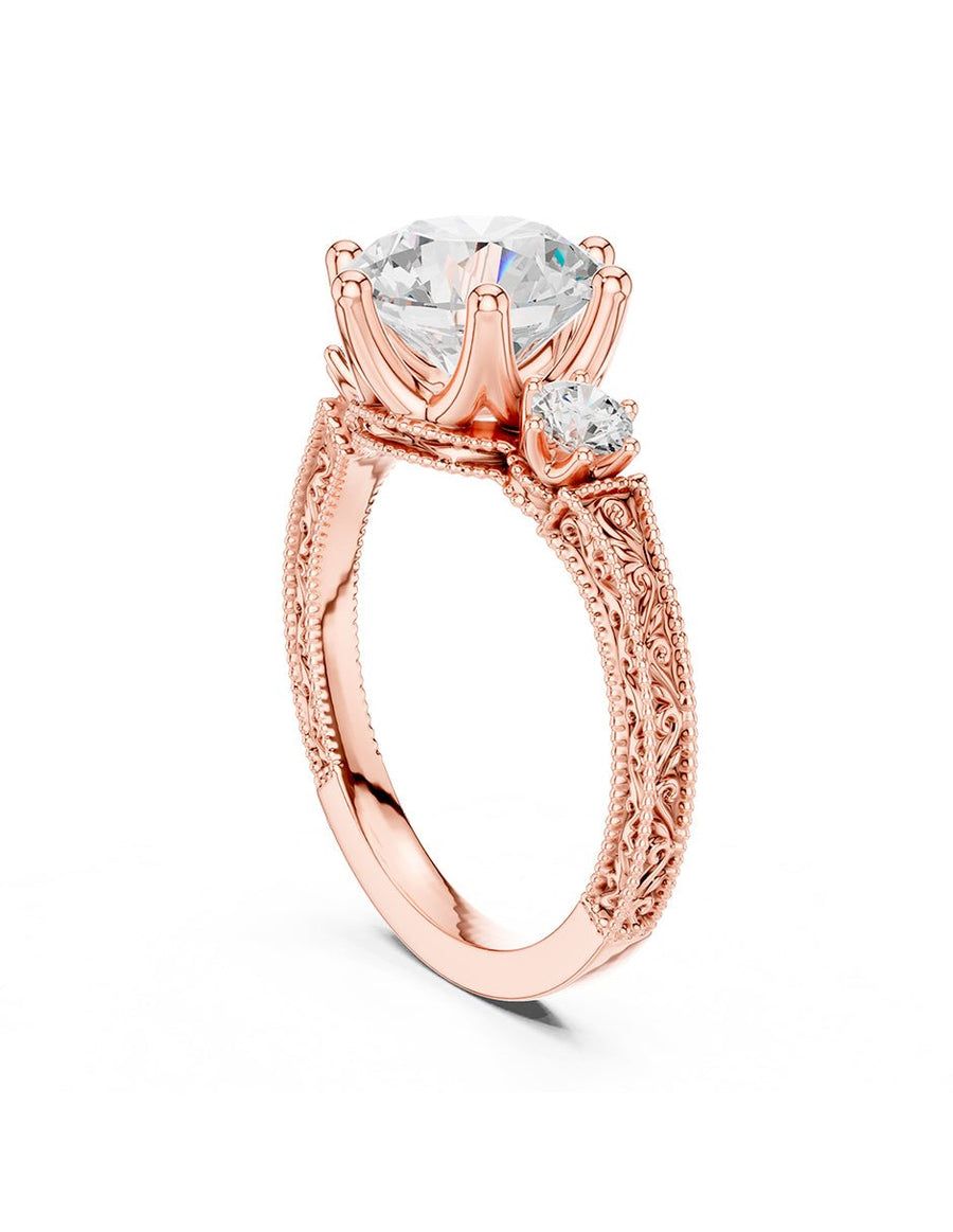 Anillo de compromiso - tres piedras - AMORE536-RD-LG