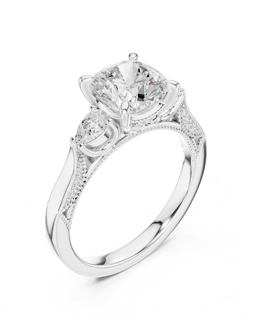 Anillo de compromiso - tres piedras - AMORE537-CU-LG