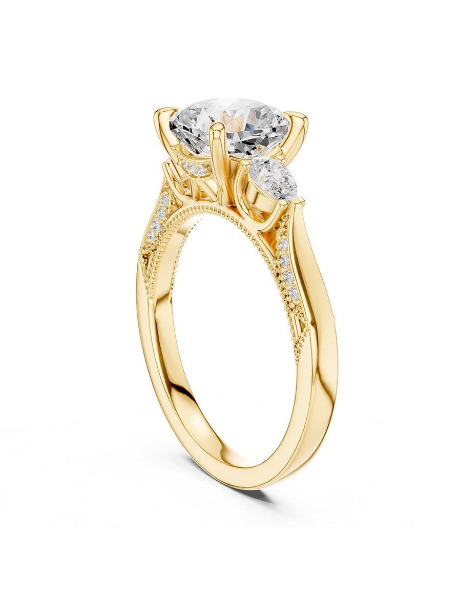 Anillo de compromiso - tres piedras - AMORE537-CU-LG