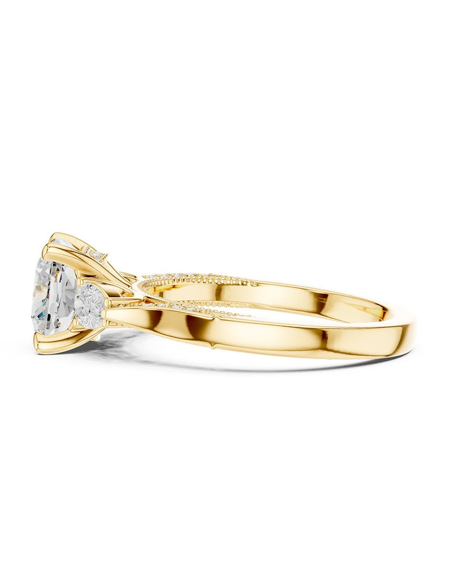 Anillo de compromiso - tres piedras - AMORE537-CU-LG