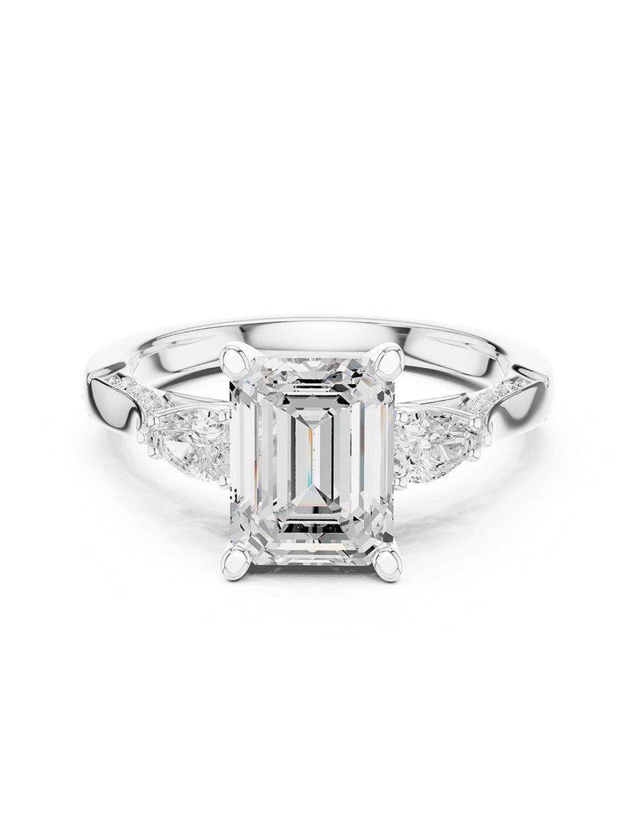Anillo de compromiso - tres piedras - AMORE537-EM-LG