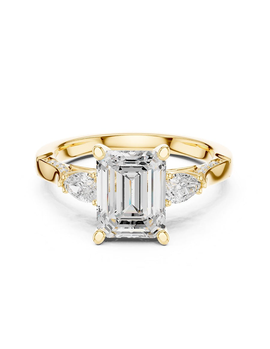 Anillo de compromiso - tres piedras - AMORE537-EM-LG