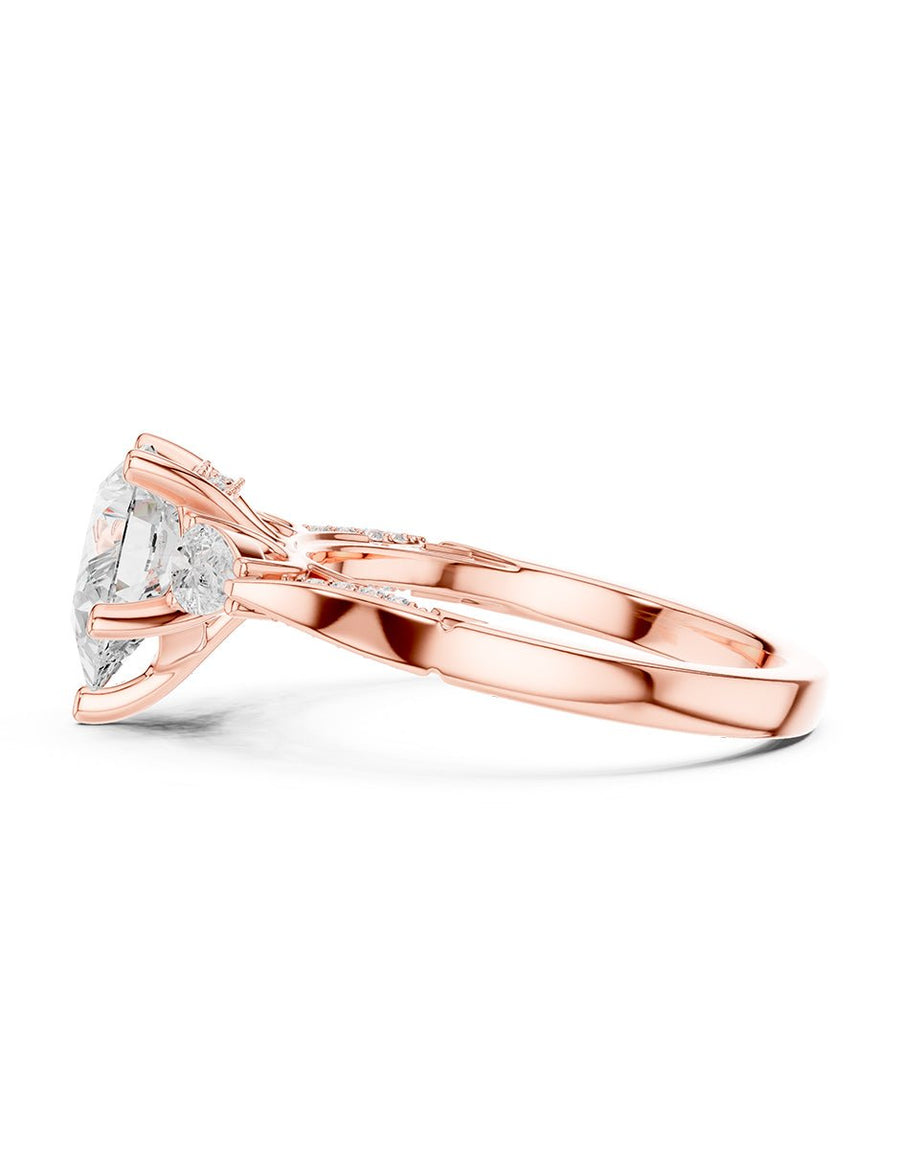 Anillo de compromiso - tres piedras - AMORE537-PE-LG