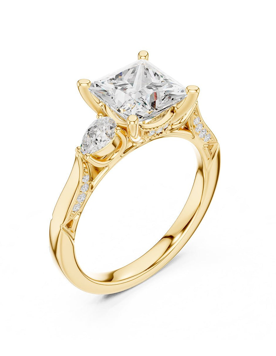Anillo de compromiso - tres piedras - AMORE537-PR-LG
