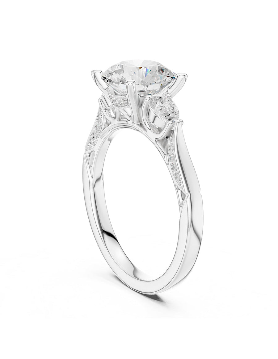 Anillo de compromiso - tres piedras - AMORE537-RD-LG