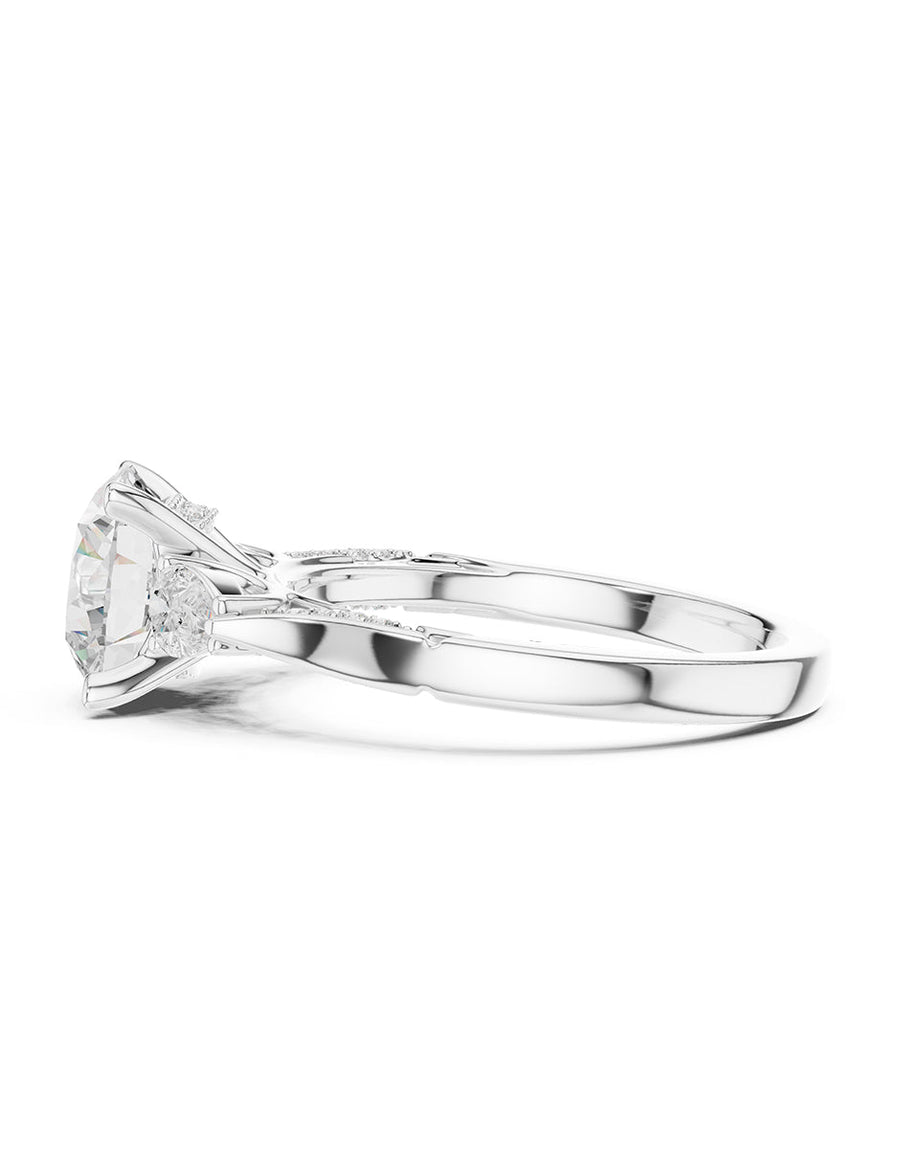 Anillo de compromiso - tres piedras - AMORE537-RD-LG