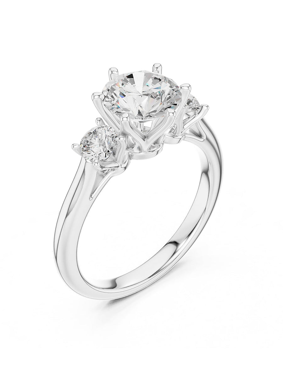 Anillo de compromiso - tres piedras - AMORE539-RD-LG