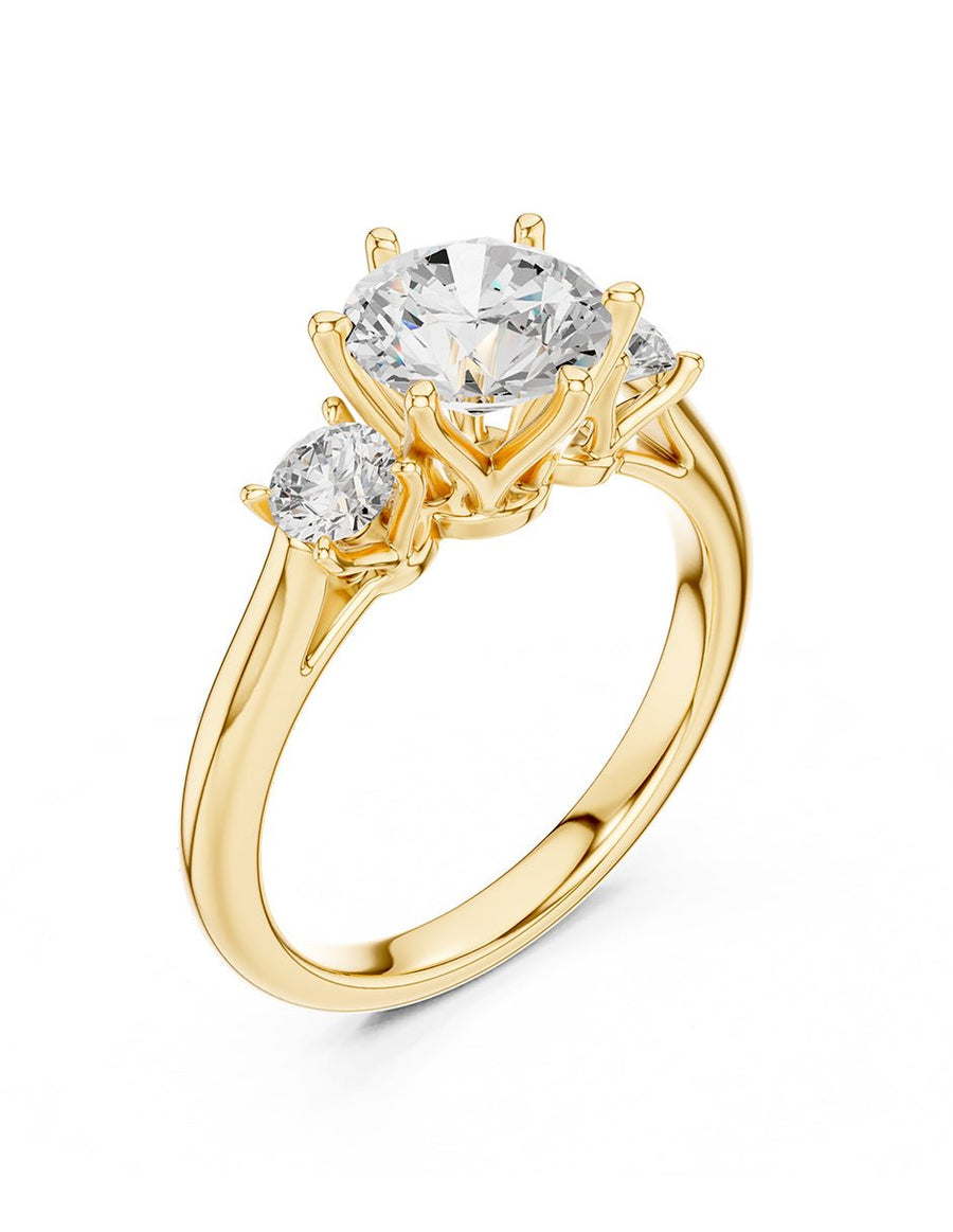 Anillo de compromiso - tres piedras - AMORE539-RD-LG
