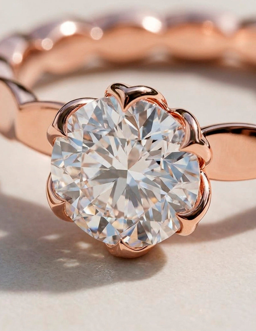 Anillo de Compromiso - solitario - AMORE54-RD-CZ
