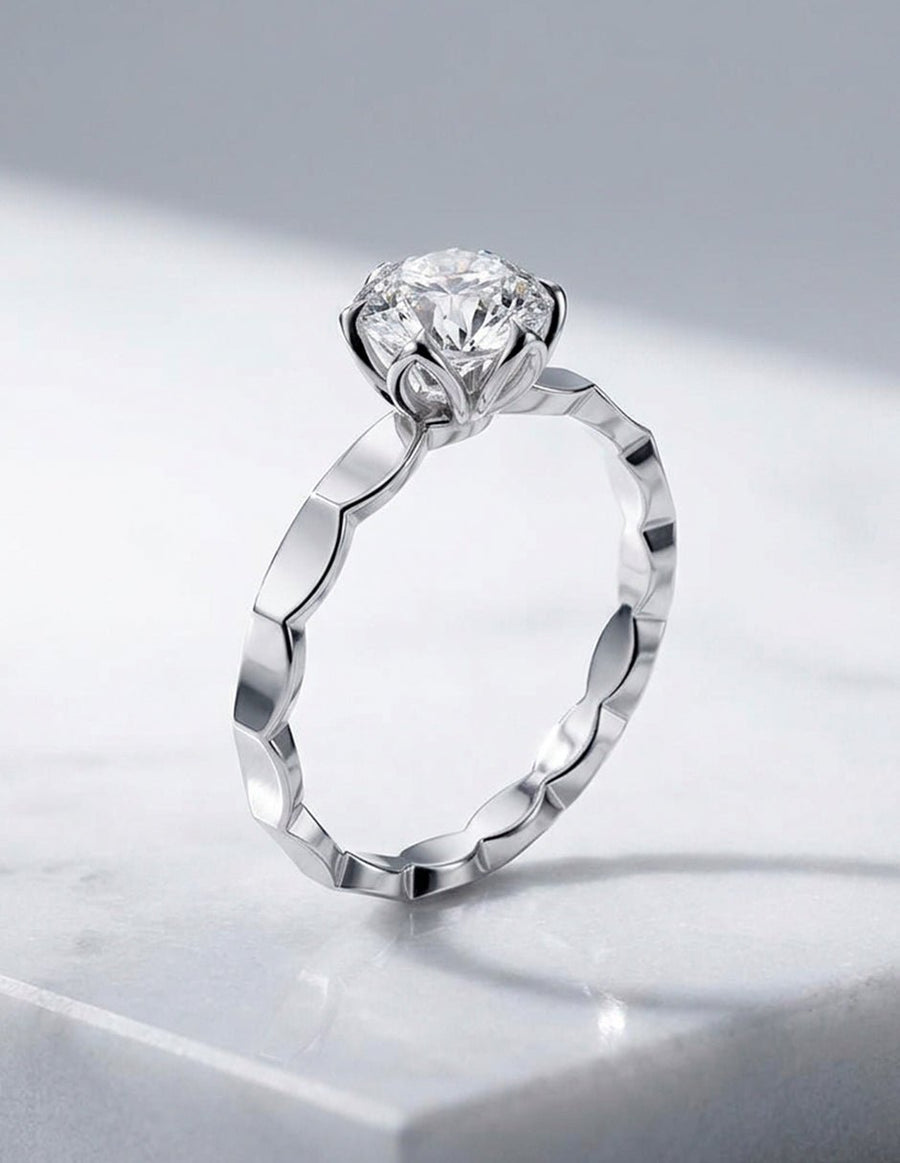 Anillo de Compromiso - solitario - AMORE54-RD-CZ