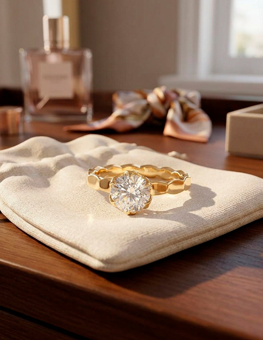Anillo de Compromiso - solitario - AMORE54-RD-CZ