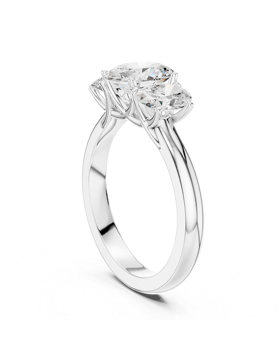 Anillo de compromiso - tres piedras - AMORE540-OV-LG