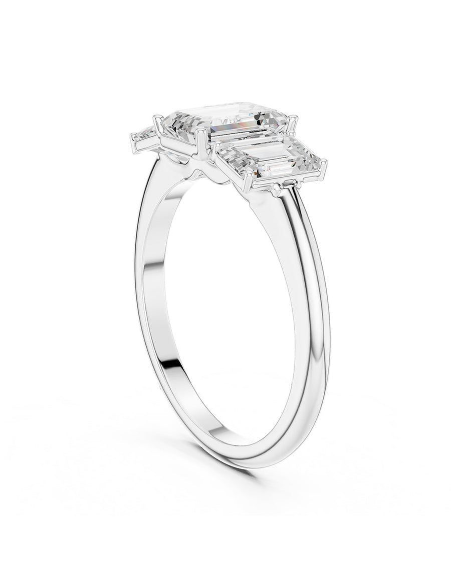 Anillo de compromiso - tres piedras - AMORE541-EM-LG