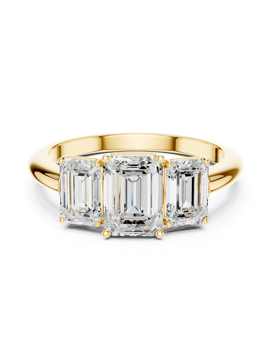 Montura para personalizar - tres piedras - AMORE541-EM