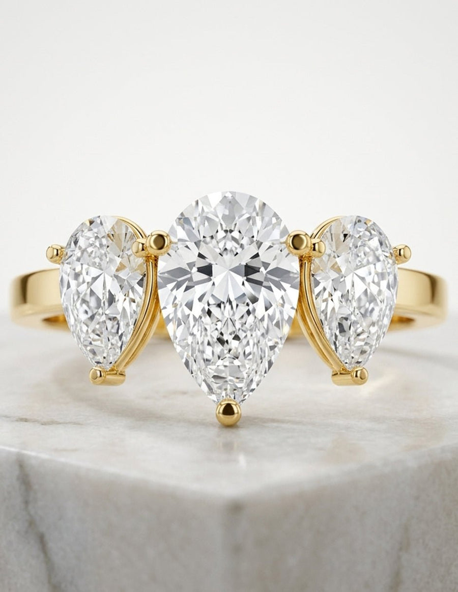 Anillo de compromiso - tres piedras - AMORE542-PE-LG