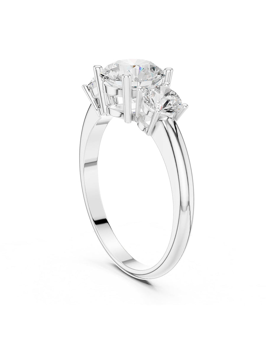 Anillo de compromiso - tres piedras - AMORE544-RD-LG