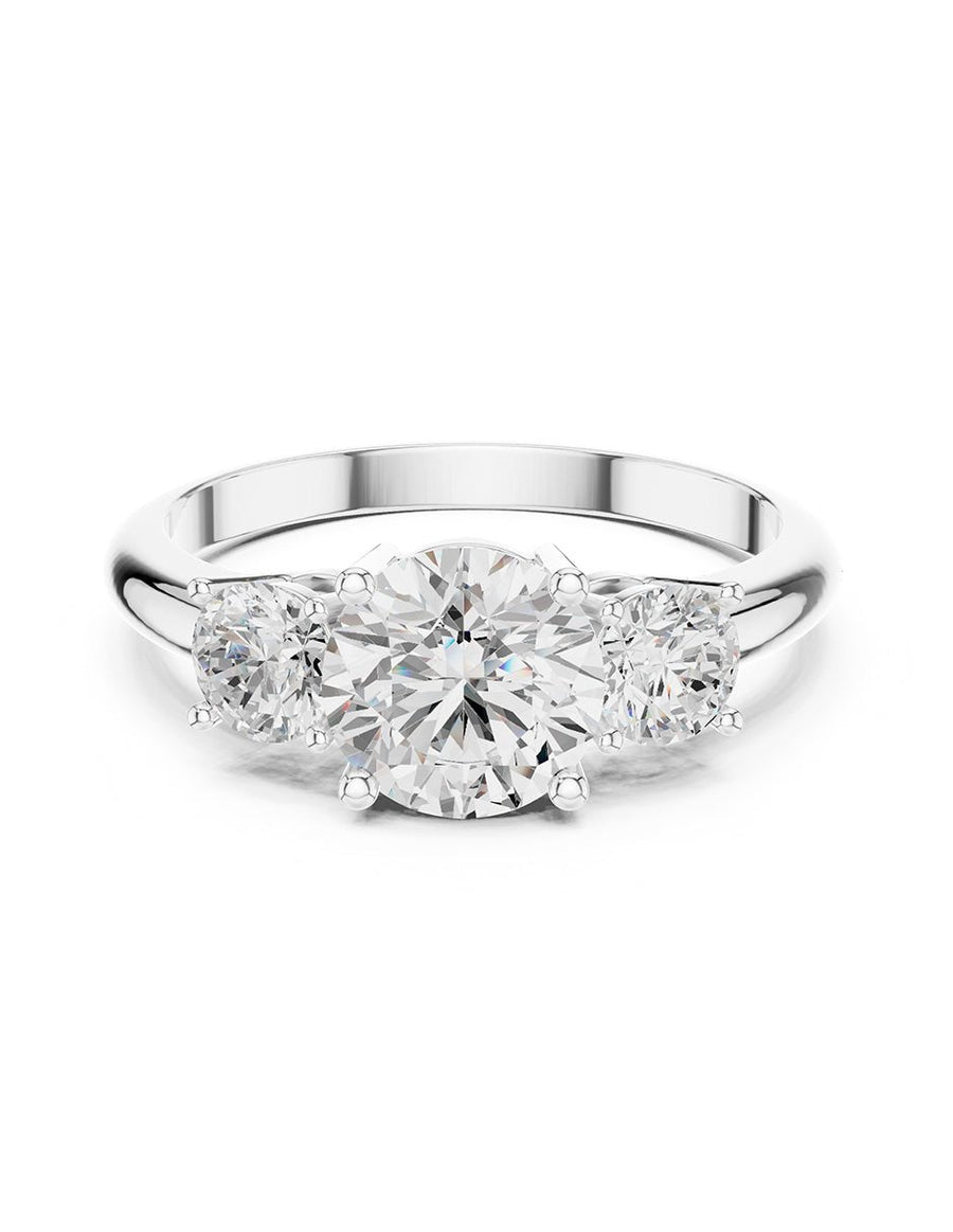 Anillo de compromiso - tres piedras - AMORE544-RD-LG