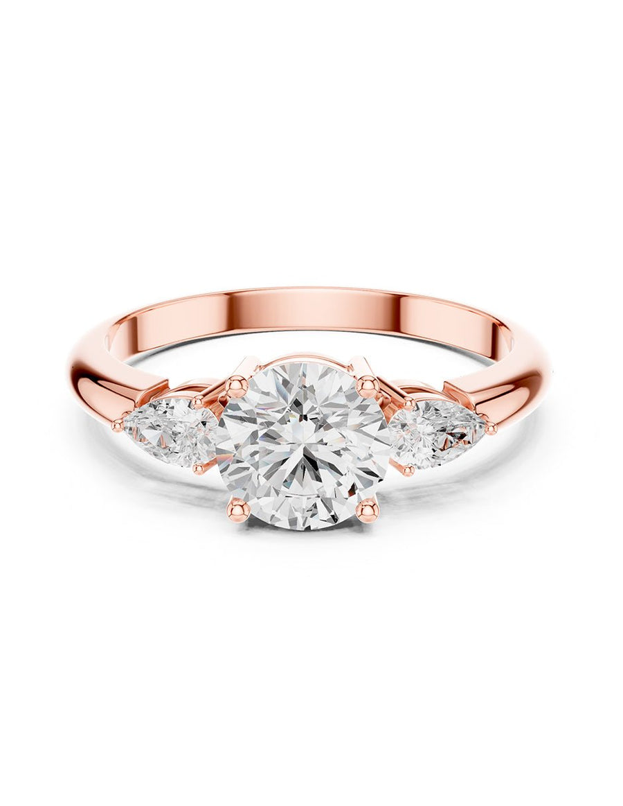 Anillo de compromiso - tres piedras - AMORE545-RD-LG
