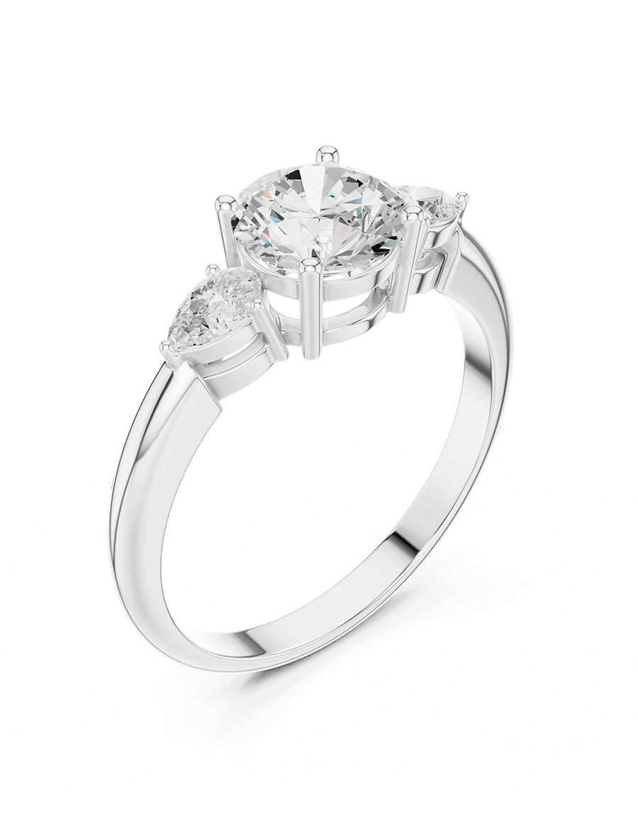 Anillo de compromiso - tres piedras - AMORE545-RD-LG