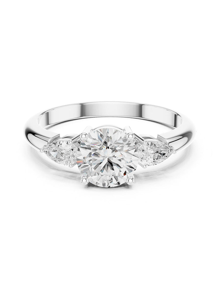 Anillo de compromiso - tres piedras - AMORE545-RD-LG