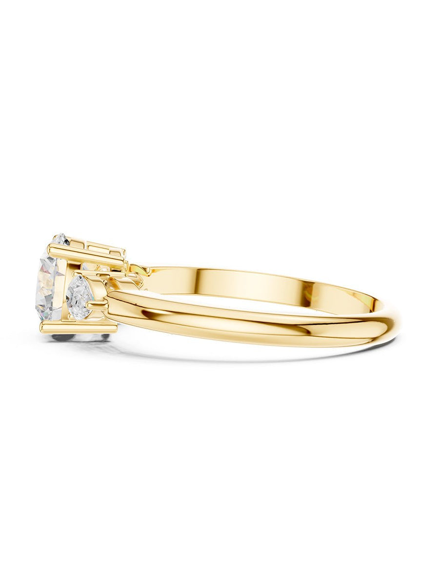 Anillo de compromiso - tres piedras - AMORE545-RD-LG