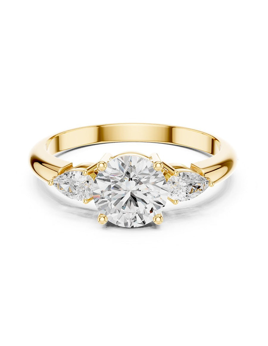 Anillo de compromiso - tres piedras - AMORE545-RD-LG