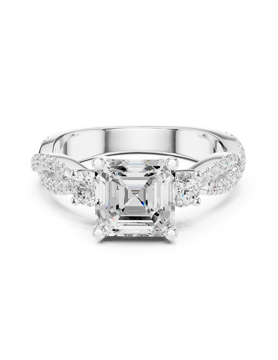Anillo de compromiso - tres piedras - AMORE546-AS-LG