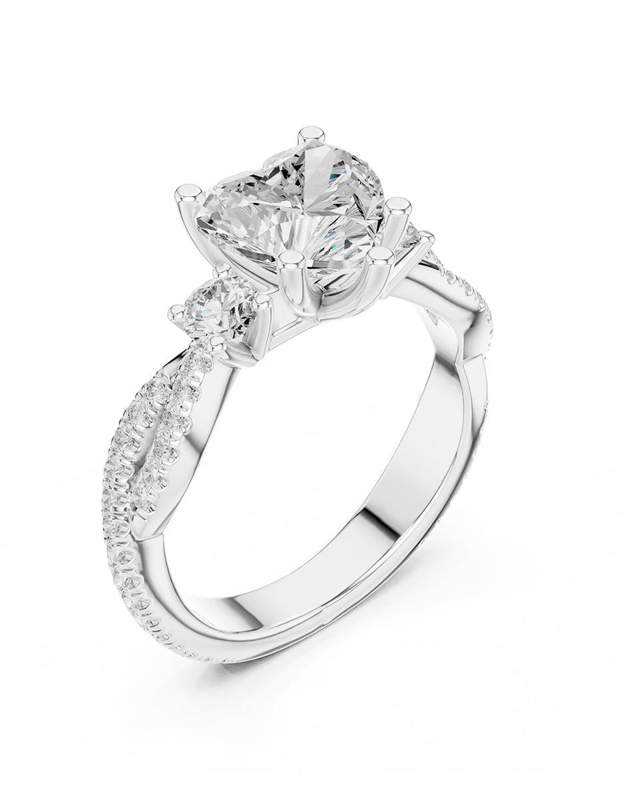 Anillo de compromiso - tres piedras - AMORE546-HE-LG