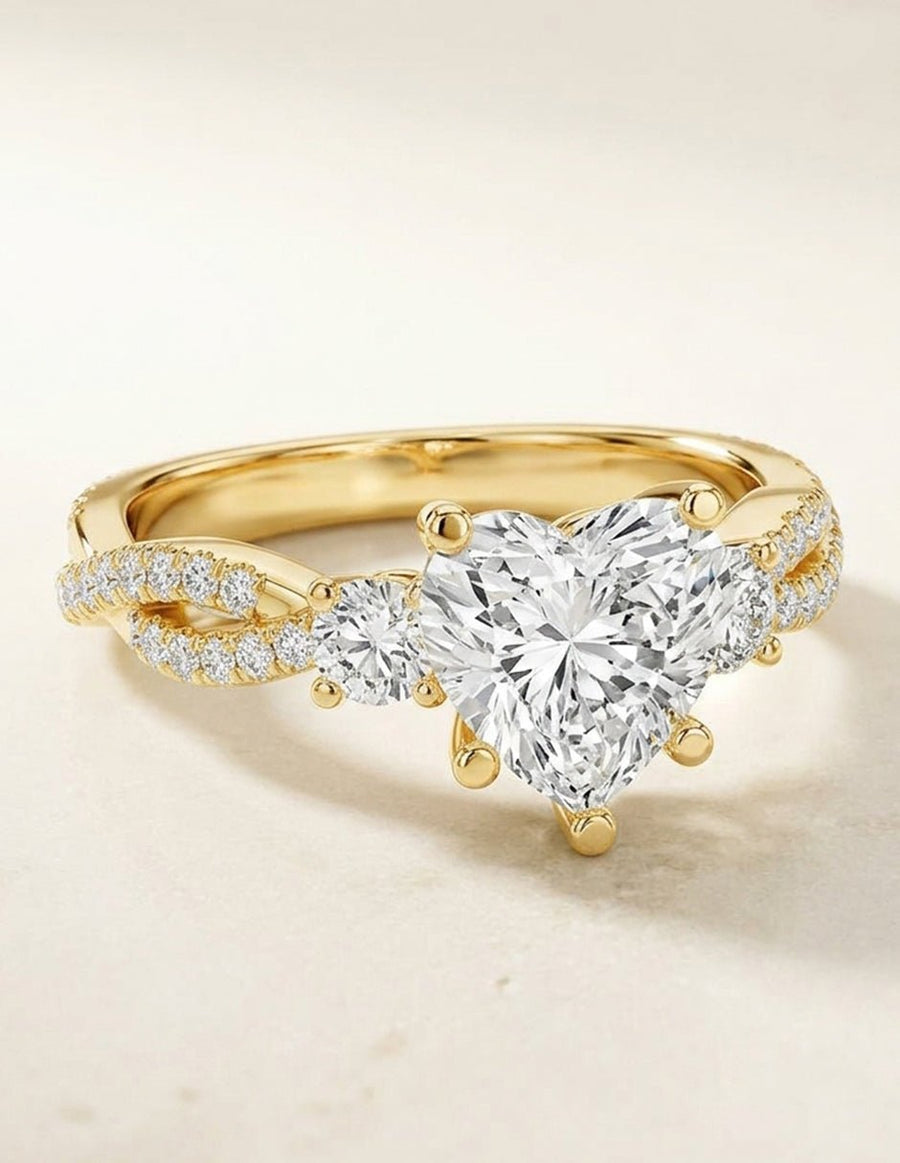Anillo de compromiso - tres piedras - AMORE546-HE-LG