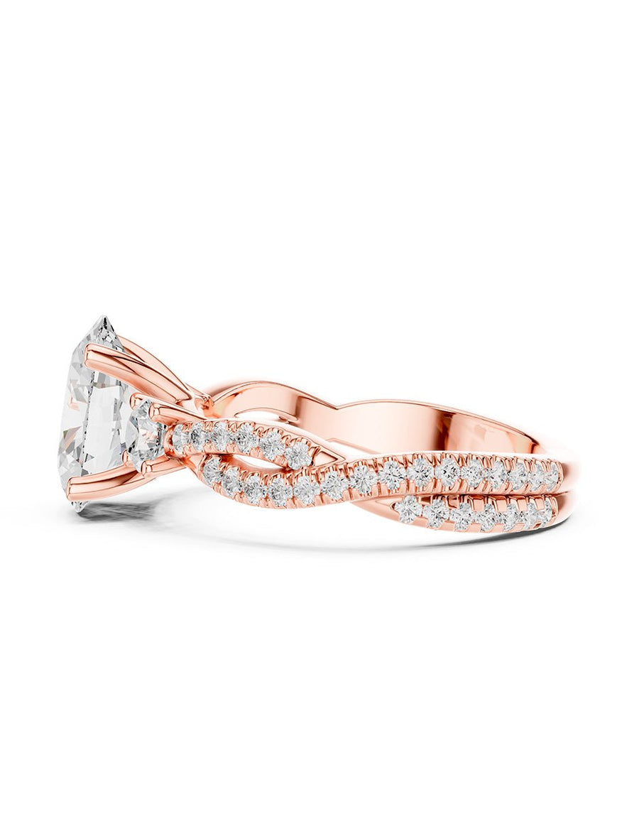 Anillo de compromiso - tres piedras - AMORE546-OV-LG