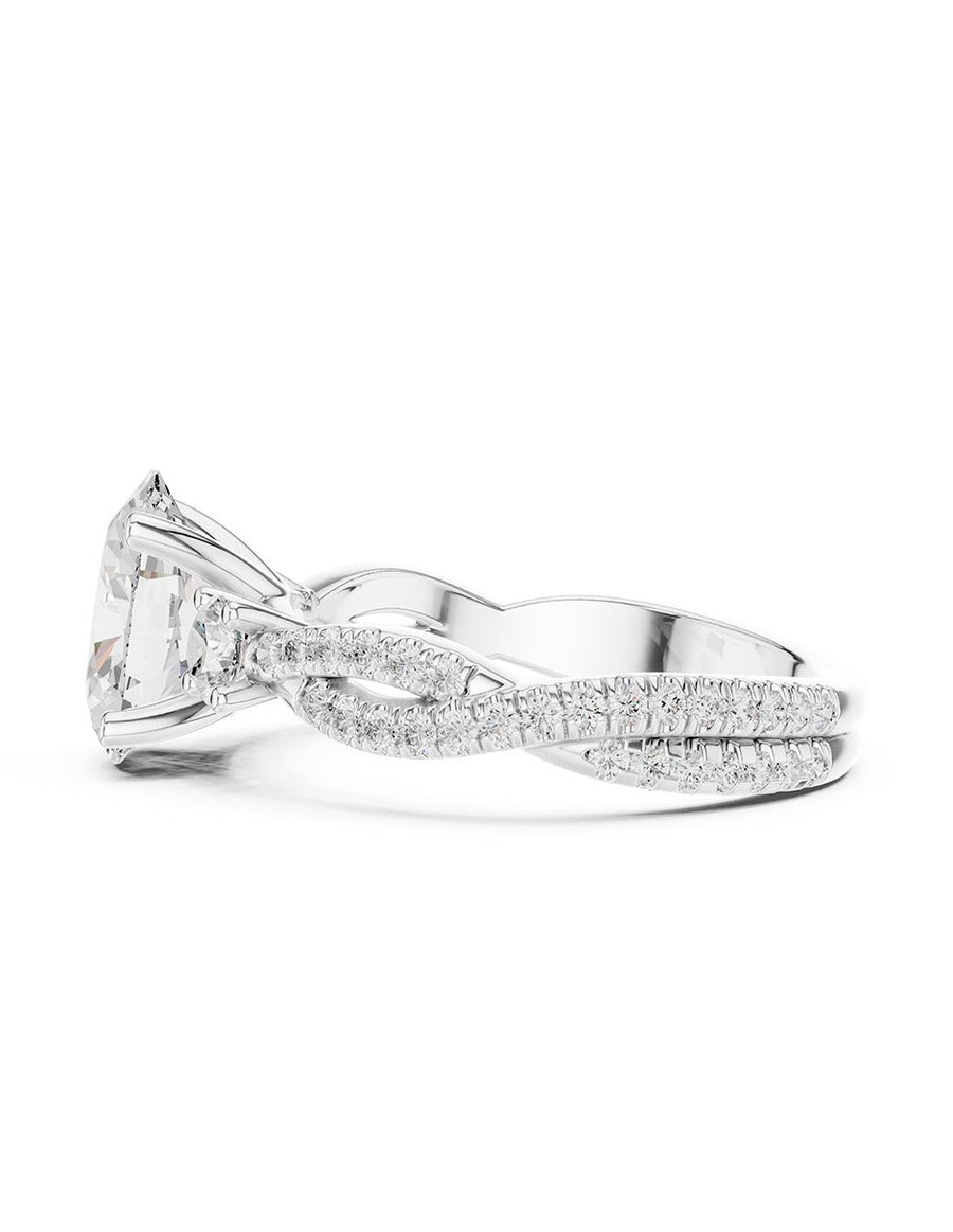 Anillo de compromiso - tres piedras - AMORE546-OV-LG