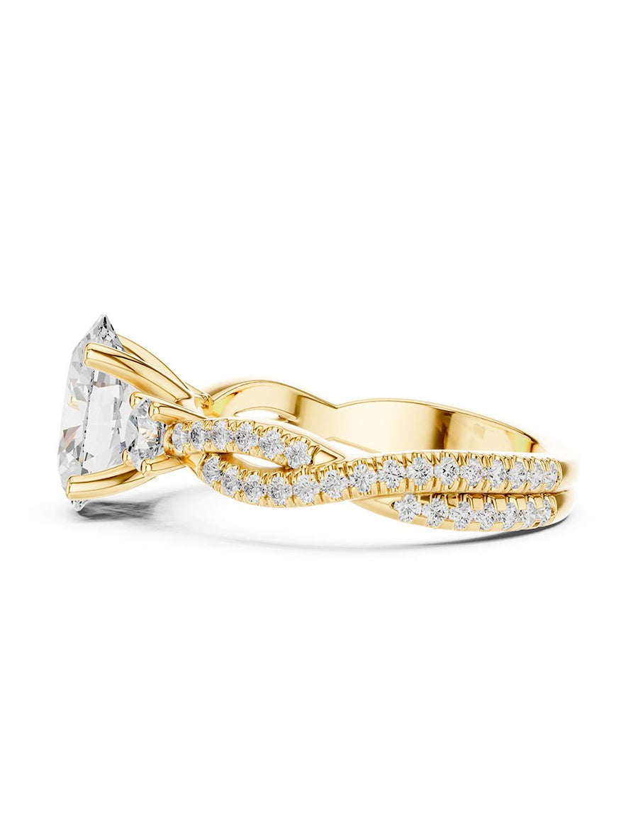 Anillo de compromiso - tres piedras - AMORE546-OV-LG