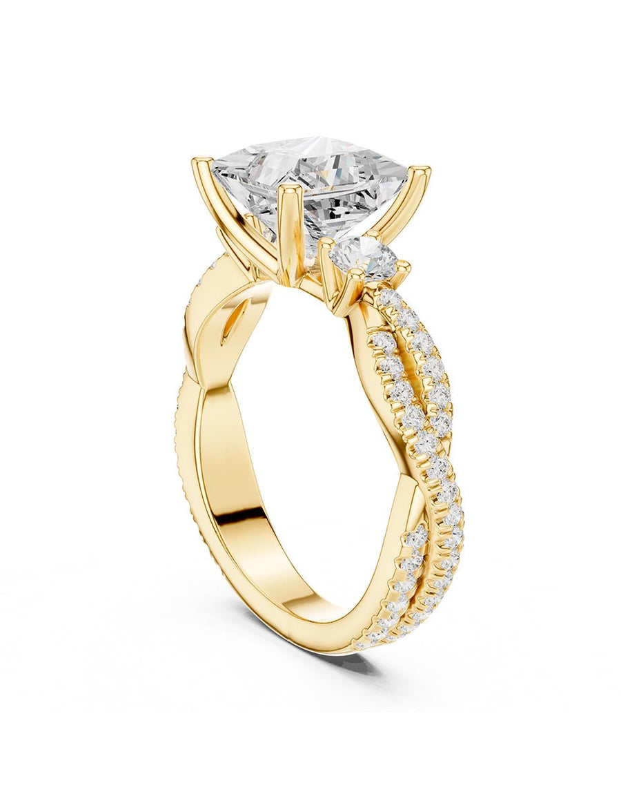 Anillo de compromiso - tres piedras - AMORE546-PR-LG