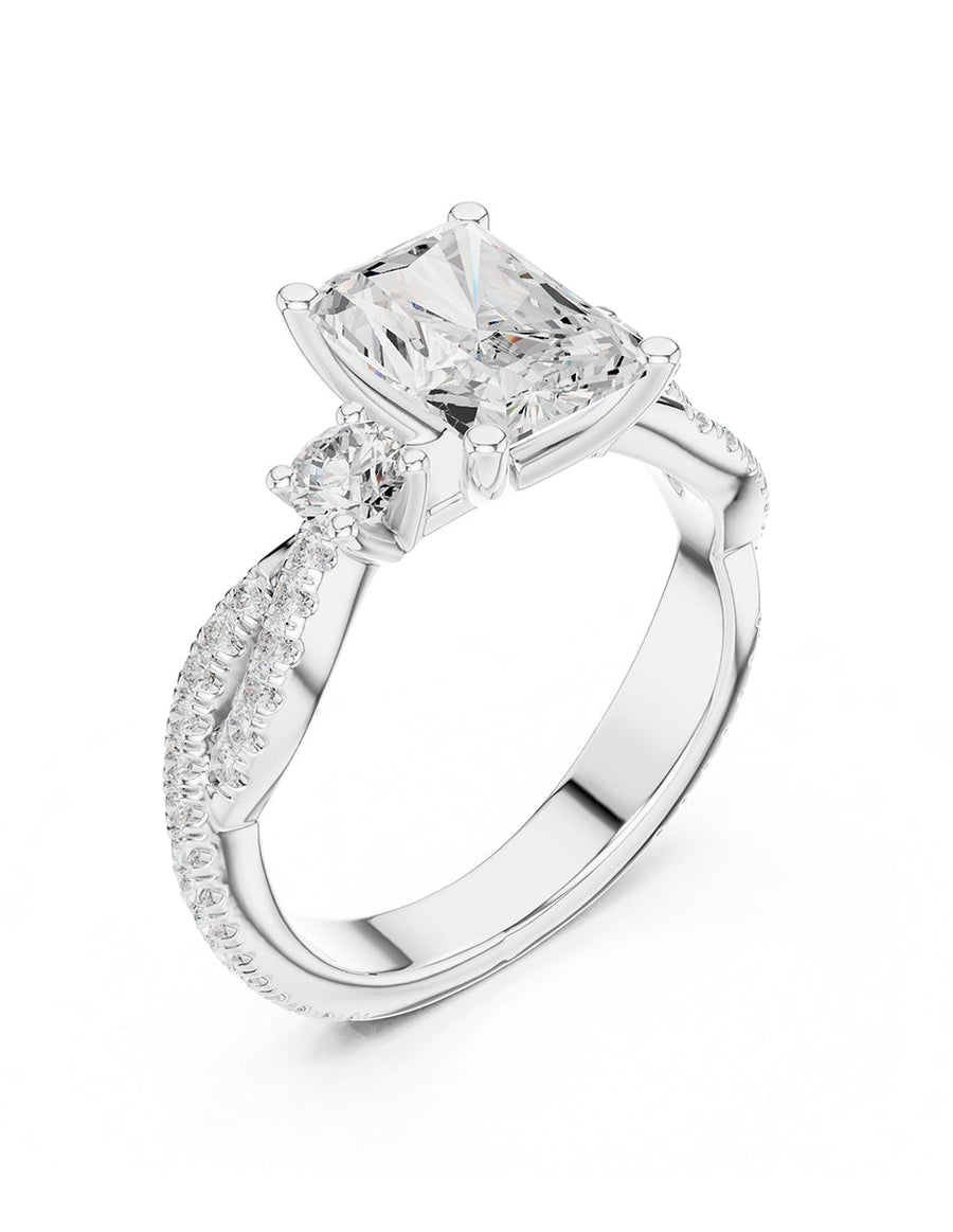 Montura para personalizar - tres piedras - AMORE546-RA