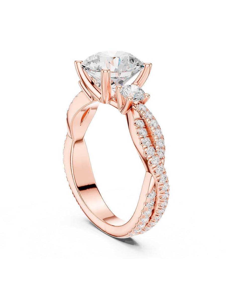 Anillo de compromiso - tres piedras - AMORE546-RD-LG