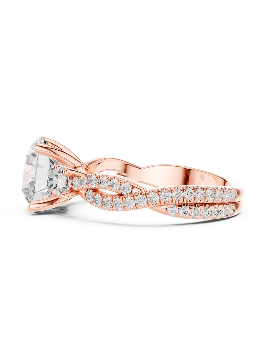 Anillo de compromiso - tres piedras - AMORE546-RD-LG