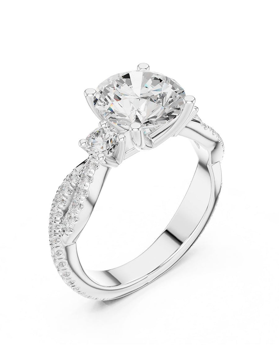 Anillo de compromiso - tres piedras - AMORE546-RD-LG