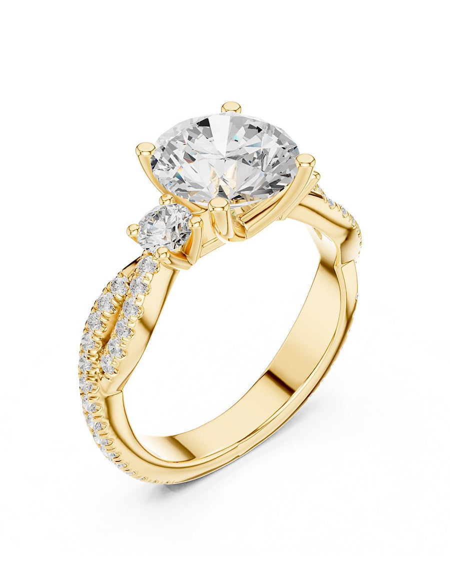 Anillo de compromiso - tres piedras - AMORE546-RD-LG