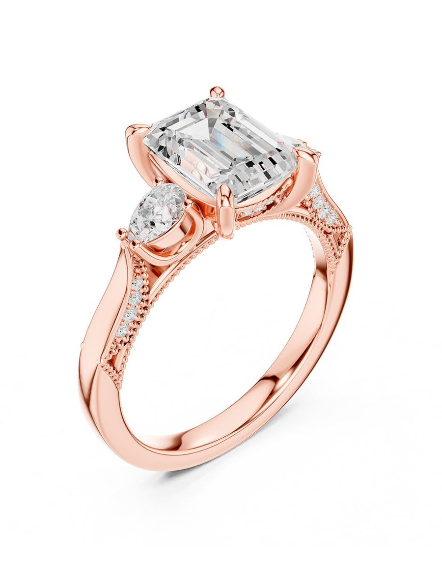 Anillo de compromiso - tres piedras - AMORE547-EM-LG