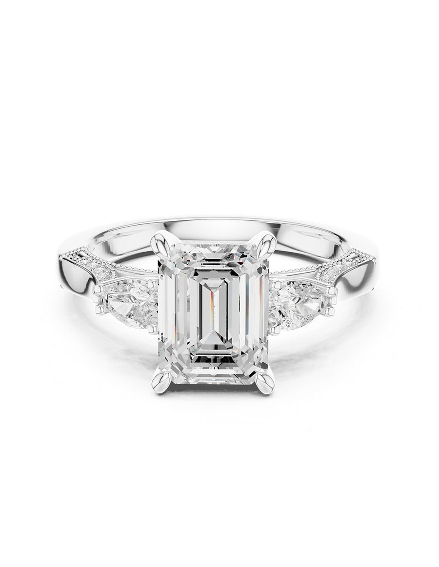 Anillo de compromiso - tres piedras - AMORE547-EM-LG
