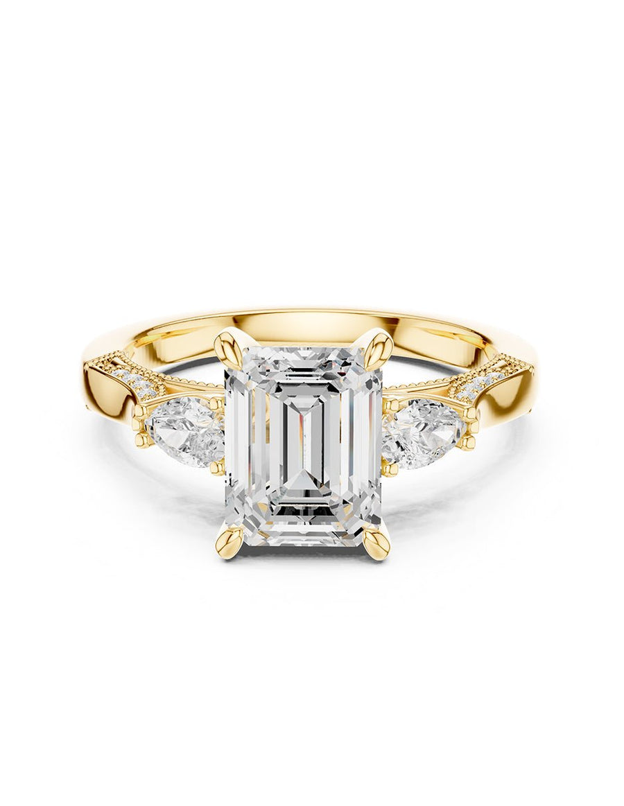 Anillo de compromiso - tres piedras - AMORE547-EM-LG