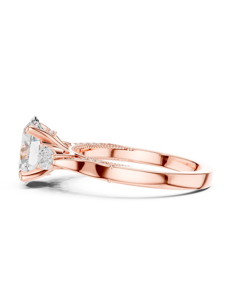 Anillo de compromiso - tres piedras - AMORE547-OV-LG