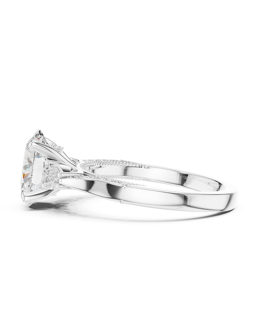 Anillo de compromiso - tres piedras - AMORE547-OV-LG