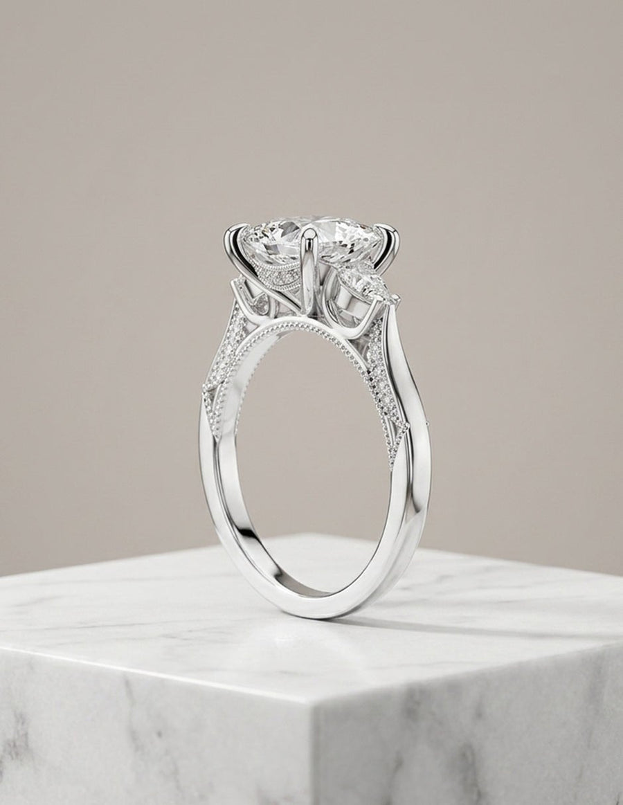 Anillo de compromiso - tres piedras - AMORE547-PR-LG