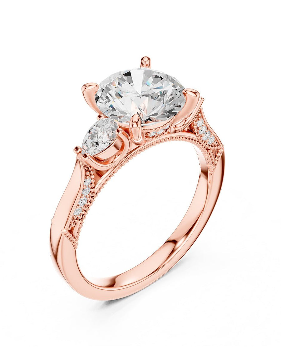 Anillo de compromiso - tres piedras - AMORE547-RD-LG