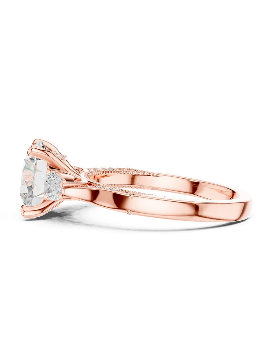 Anillo de compromiso - tres piedras - AMORE547-RD-LG