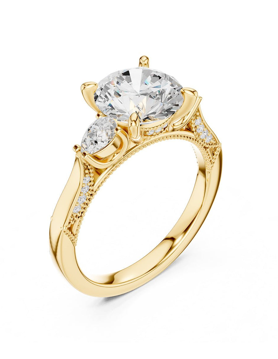 Anillo de compromiso - tres piedras - AMORE547-RD-LG