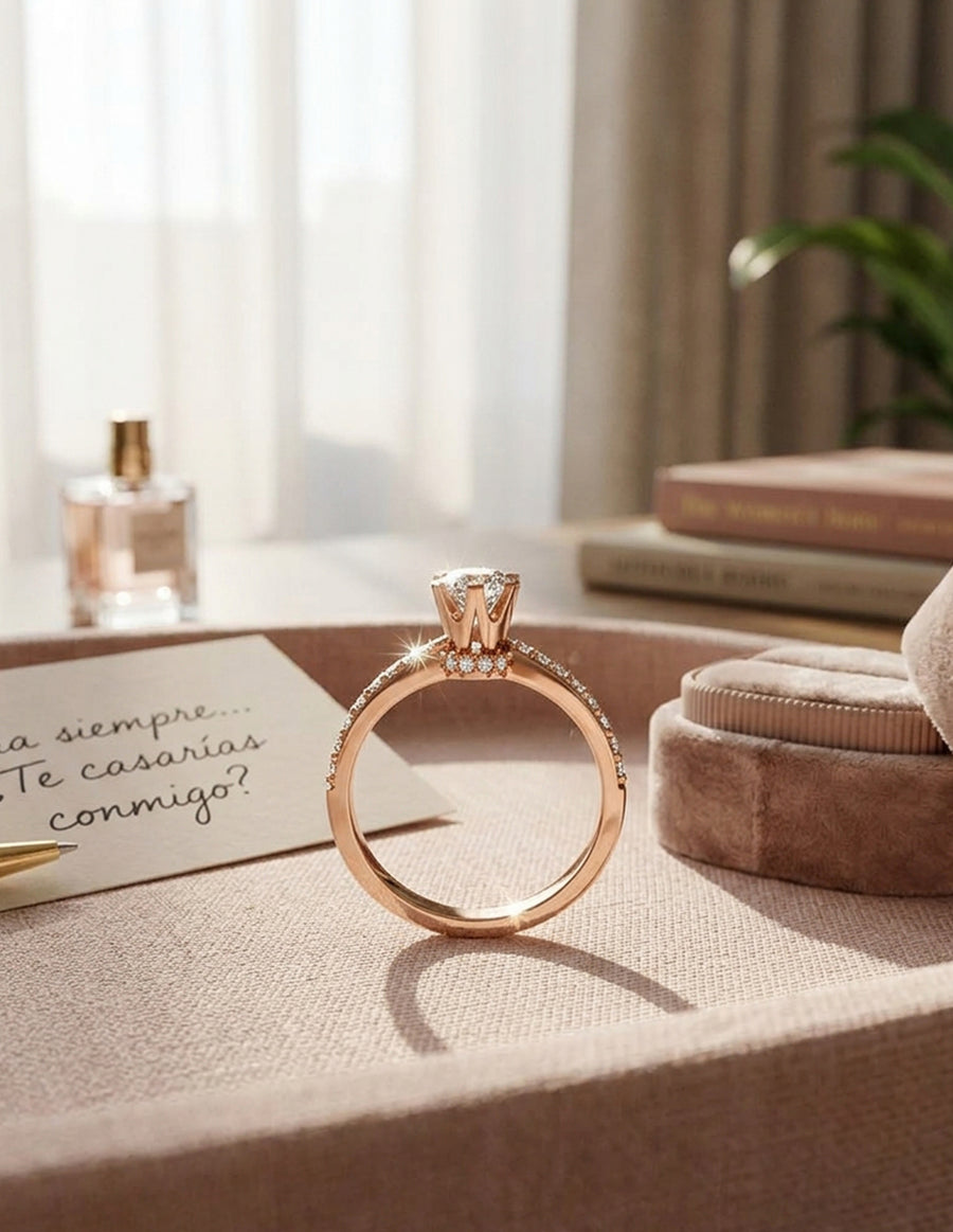 Anillo de Compromiso - pavé - AMORE548-RD-CZ