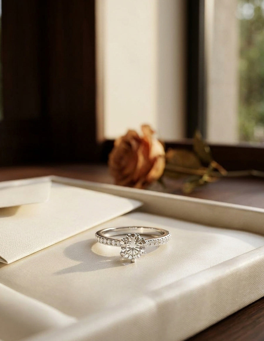Anillo de Compromiso - pavé - AMORE548-RD-CZ