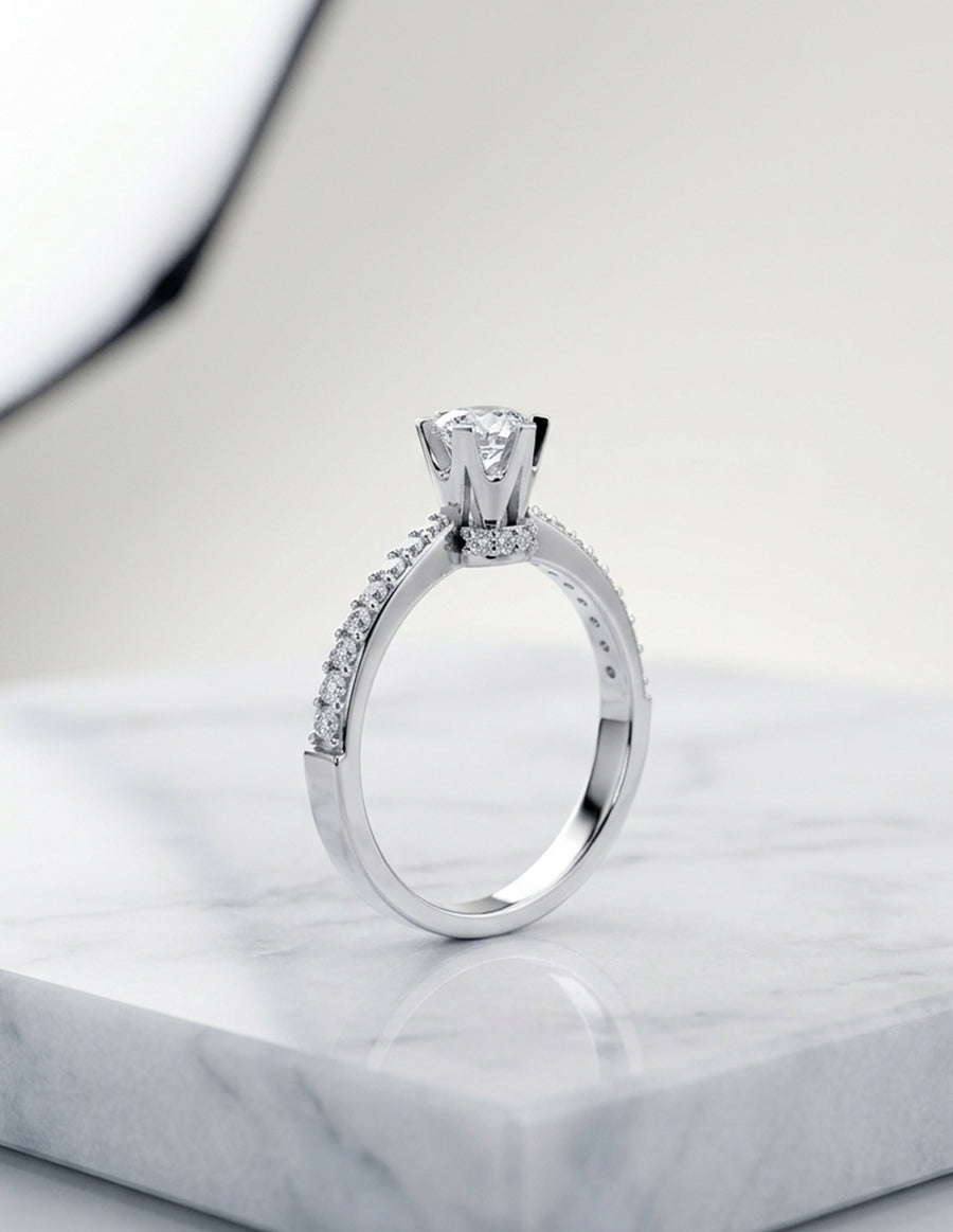 Anillo de Compromiso - pavé - AMORE548-RD-CZ
